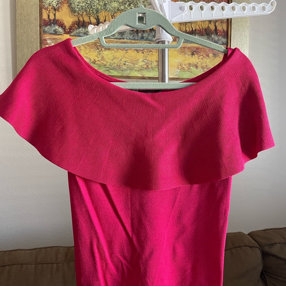 Elegant Ann Taylor Pink Off-Shoulder Top